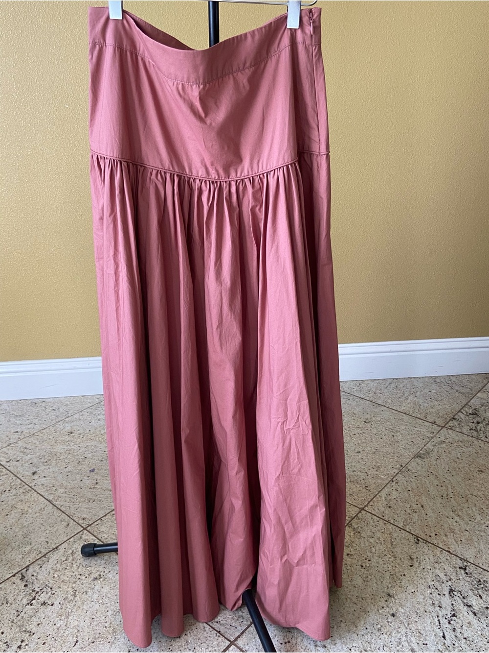 poofy A-Line Maxi Skirt in Dusty Rose